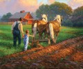 田舎で働く馬
